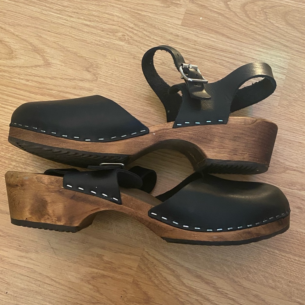 Lotta From Stockholm low black clogs 41